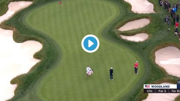 Gary Woodland with an incredible chip on 17th